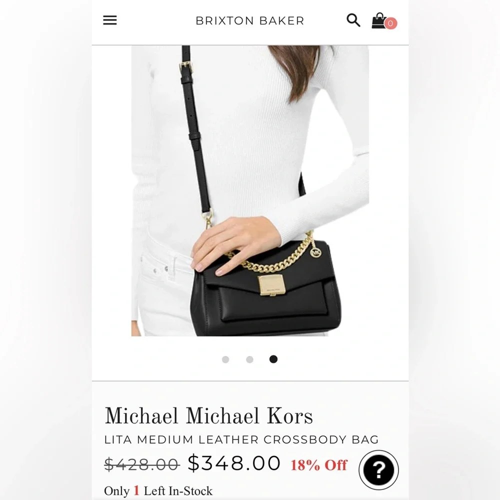 Michael Kors “Lita” Medium Leather Crossbody Bag